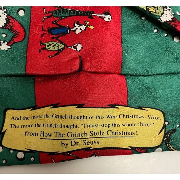 Dr Seuss Neck Tie How Grinch Stole Christmas Silk Holidays 1996 - Picture 4 of 5